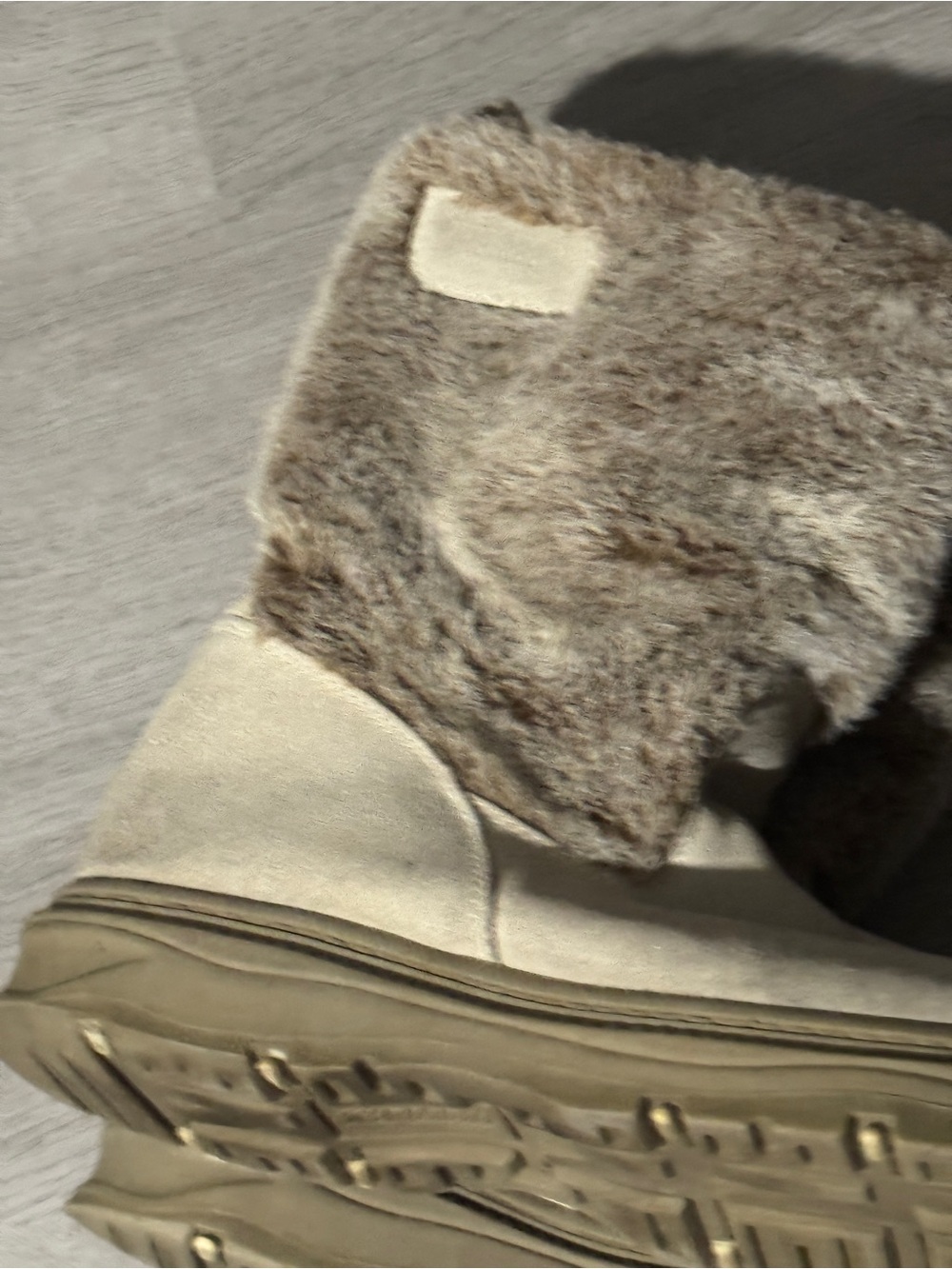 Khombu Cream Faux-Fur Cuff Winter Boot